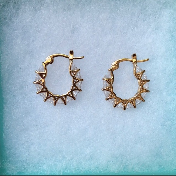 Jewelry 18k Gold Mini Hoop Diamond Earrings Poshmark